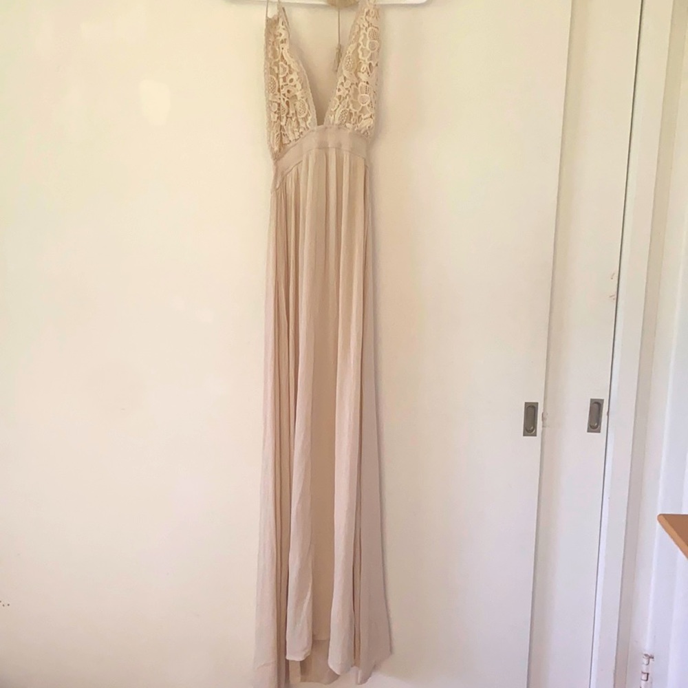 Long flowy crochet dress